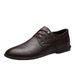 Chaussures pour hommes à carreaux en relief, chaussures décontractées, chaussures habillées en cuir pour hommes_voghion.com