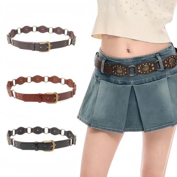 Unique Skirt American Y2K Rivet Women's Athena Ethnic Style Western Cowboy Belt_voghion.com