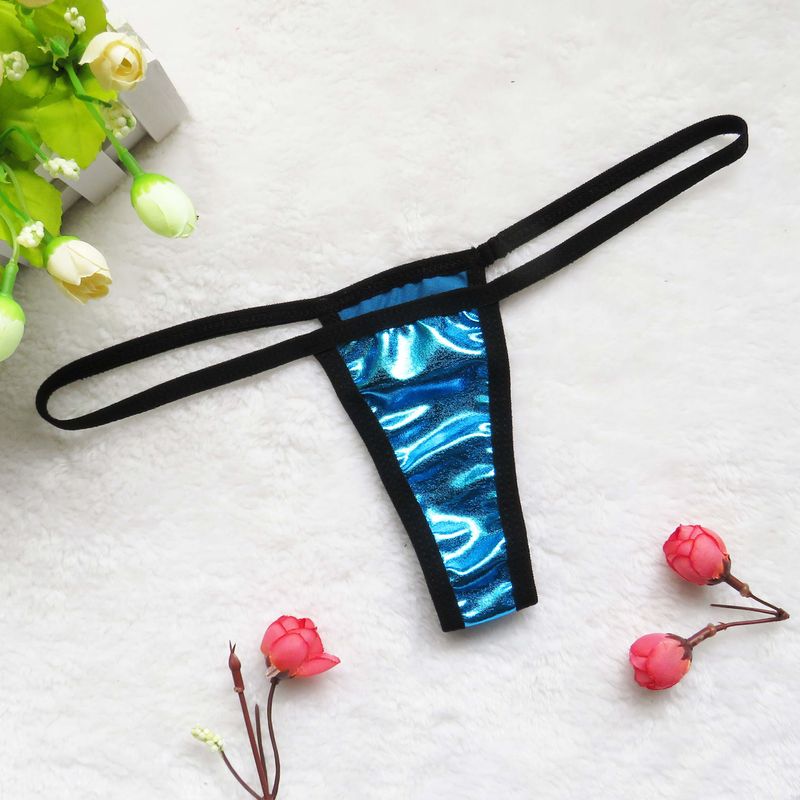 Intimates Underwear Sexy Pamas Patent Leather See-through T-Shaped Panties Women's T-Back Mini Swimsuit Swimming Trunks_voghion.com