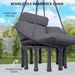 Hammock Swing Chair, Macrame Hanging Chair With Large Cushion, Chain, Steel Frame For Indoor Outdoor Use, Dark Gray_voghion.com