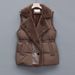 Abbigliamento donna Cappotti invernali in lana d'agnello con giunture, gilet in cotone_voghion.com