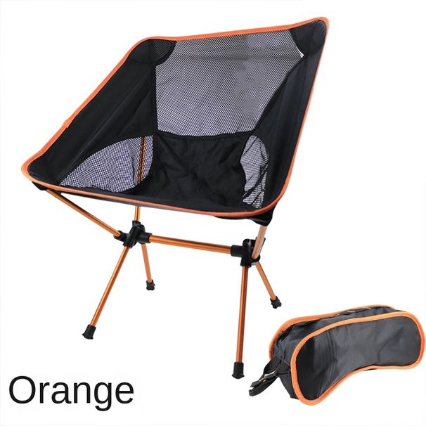 Cross-border outdoor moon chair, camping folding chair, portable lazy back chair, light aluminum alloy folding chair_voghion.com