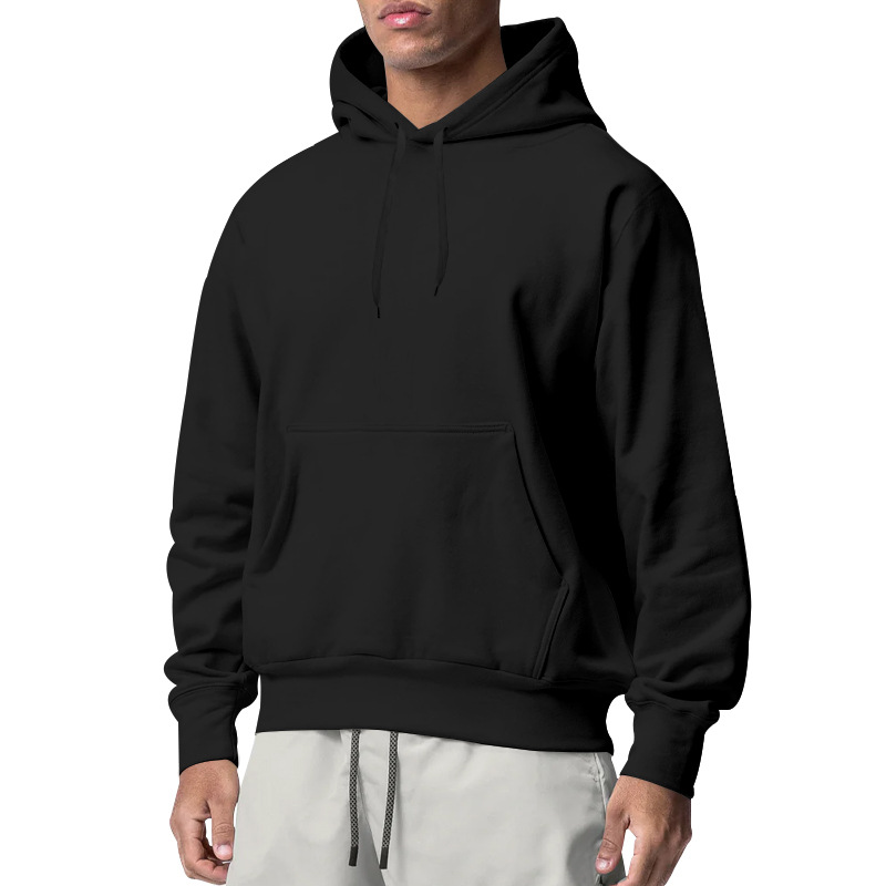  felpa con cappuccio all'ingrosso da uomo in maglione di pile tinta unita sportivo autunno e inverno_voghion.com