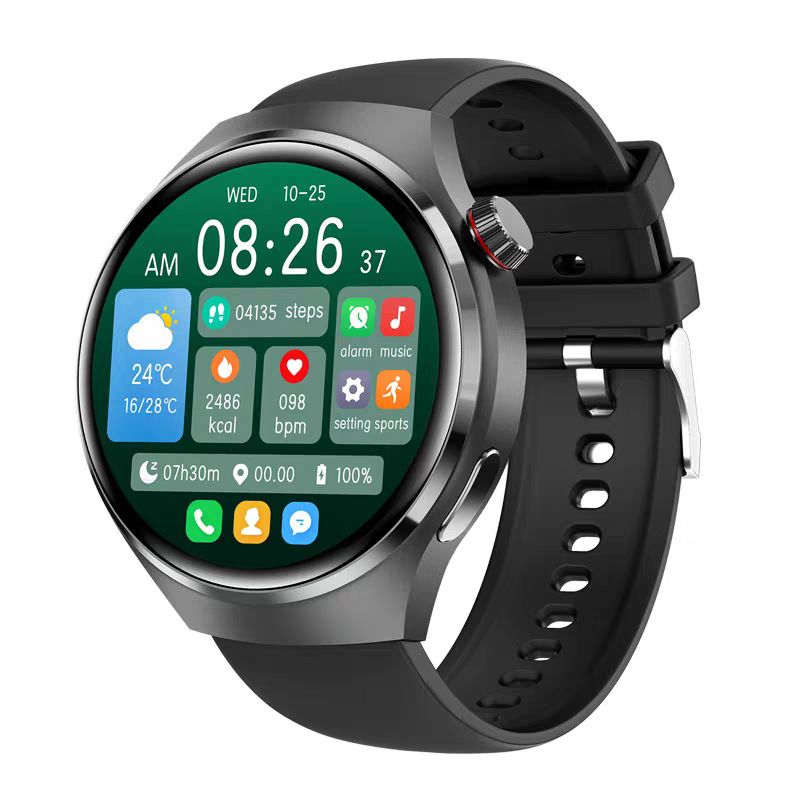 TK66 Smart Watch With NFC Offline Payment, Blood Glucose Monitoring, Voice Assistant, Remote Control & AMOLED Display_voghion.com