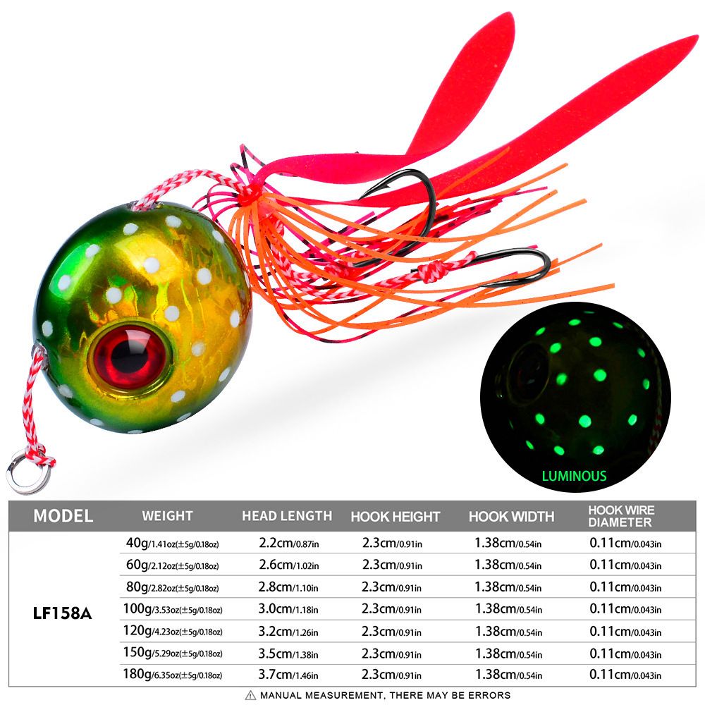 Big Eye Fisch Bearded Squid Mit Doppel Haken Leuchtende Jig Lure Meer Angeln Red Seal Blei Kopf_voghion.com