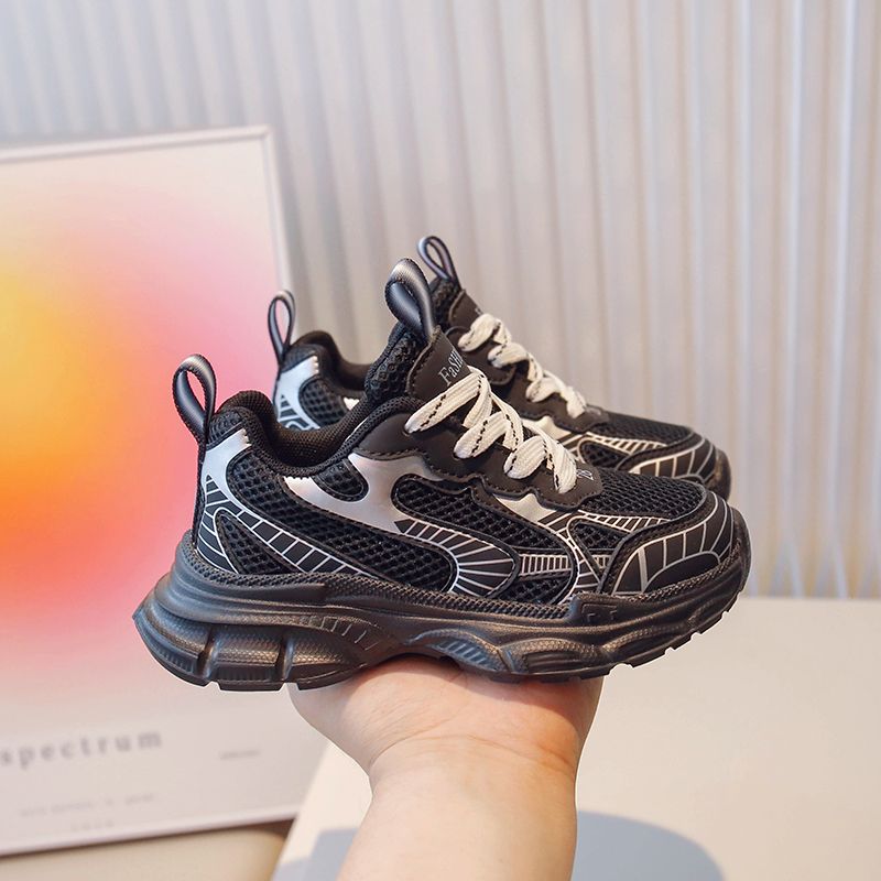 2023 Toddler Color Matching Lace-up Cute Running Children Fashion Non-slip Kids Casual Shoes Drop Shipping Simple_voghion.com