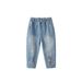 Cross-Border Malwee Girls' Jeans Autumn Winter New European And American Style Elastic Waist Pants For Young Children_voghion.com