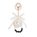 Korean Xiaoxiang Instagram Fengshan Camellia Black and White Pearl Keychain Handmade Fabric Fashion Bow Bag Pendant_voghion.com