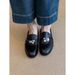 Lan Cabinet Edition ~ Vintage Lock Design Versatile Slip-On Lazy Loafers Horsebit Flat Leather Single Shoes_voghion.com