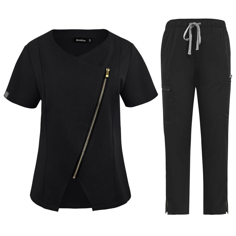 Vêtements pour femmes, vêtements de toilette à fermeture éclair, salon de beauté, coupe de cheveux, personnel de spa, clinique dentaire, vêtements de travail, vêtements d'infirmière_voghion.com