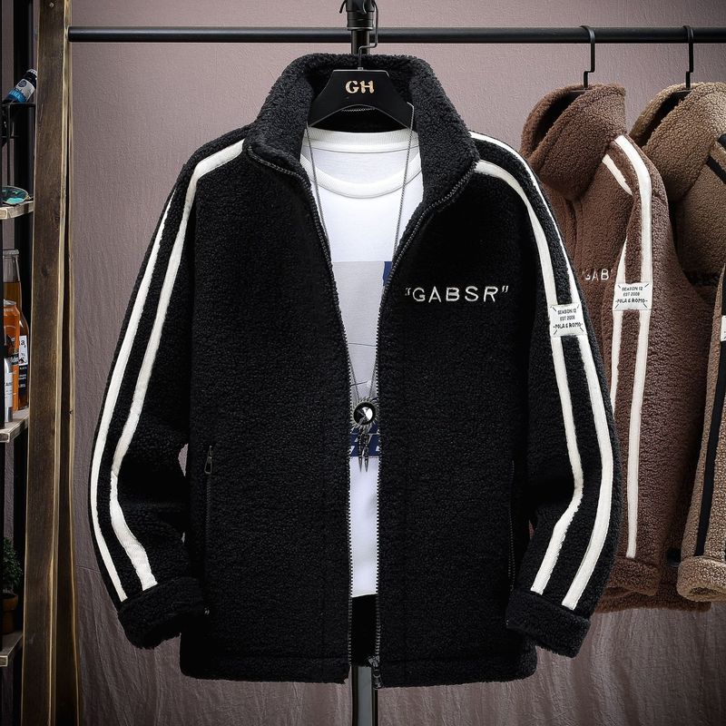 Men's Clothing Fat Brother Winter New Men's Plus Size Lambskin Turtleneck Jacket Thick Warm Wool Top Men_voghion.com