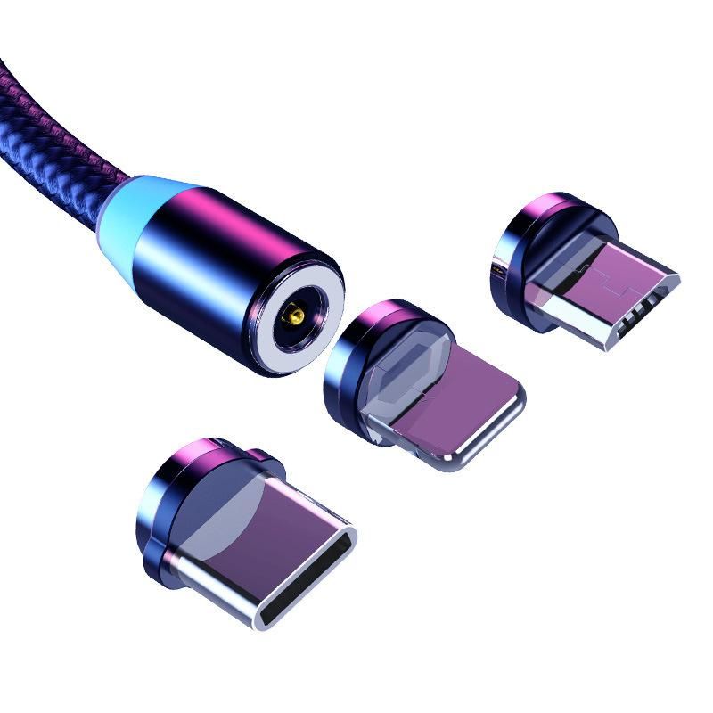 Données magnétiques trois en un, câble de charge à aspiration magnétique, un à trois, adapté au nouveau Huawei Android Type-C_voghion.com