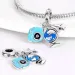 Hot Selling 925 Sterling Silver Travel Style Blue Car Charms Beads Pendant FIT Bracelet Necklace Diy For Women Jewelry_voghion.com