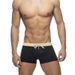 UXH Men's Solid Color Sexy Side Print Boxer Tight Simple Beach Sports Four-Corner Swim Trunks_voghion.com