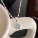 Collana con stella blu in argento puro, di alta qualità, nuovo stile, elegante, leggero, lussuoso, nicchia, fidanzata, dolce, delicato, semplice_voghion.com