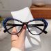 Unique Patchwork Color Irregular Cat Eye Blue Light Blocking Glasses Fashion Trend Can Be Fitted With Prescription Or_voghion.com