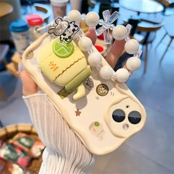 3D rozā persiku turētāja statīvs rokassprādzes ķēdes futrālis Samsung Galaxy A34 A55 S24 Ultra S22 S23 Plus A13 A54 A53 vāciņš, mīksts_voghion.com