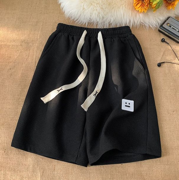 Férfi ruházat 2024 nyári nagy méretű gofri nadrág sport divatmárka rugalmas derék rövidnadrág férfi vékony hétköznapi laza ötpontos nadrág_voghion.com