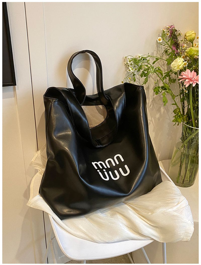 High-end large bag for women fashion texture shoulder bag large capacity tote bag popular commuter bag_voghion.com