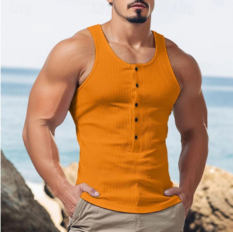 Men's Clothing Vest Summer Trendy Handsome High End Sleeveless Knitted T Shirt_voghion.com