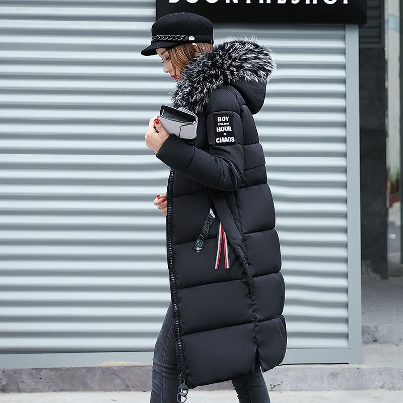 Women's Clothing New cotton padded jacket for women long styledown cotton jacket thickened over the knee fur collar cotton jacket soft winter coat_voghion.com