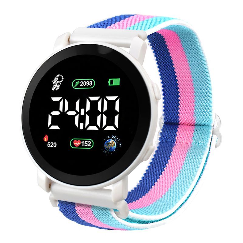 Xinweiqing LED-Gummiband, multifunktional, leuchtend, rundes Zifferblatt, einstellbare Zeit-/Datumsanzeige, elektronisches digitales Handgelenk_voghion.com
