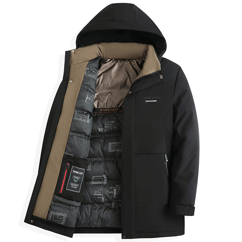 Men's clothing Winter men's thick warm business casual down medium long cotton winter coat