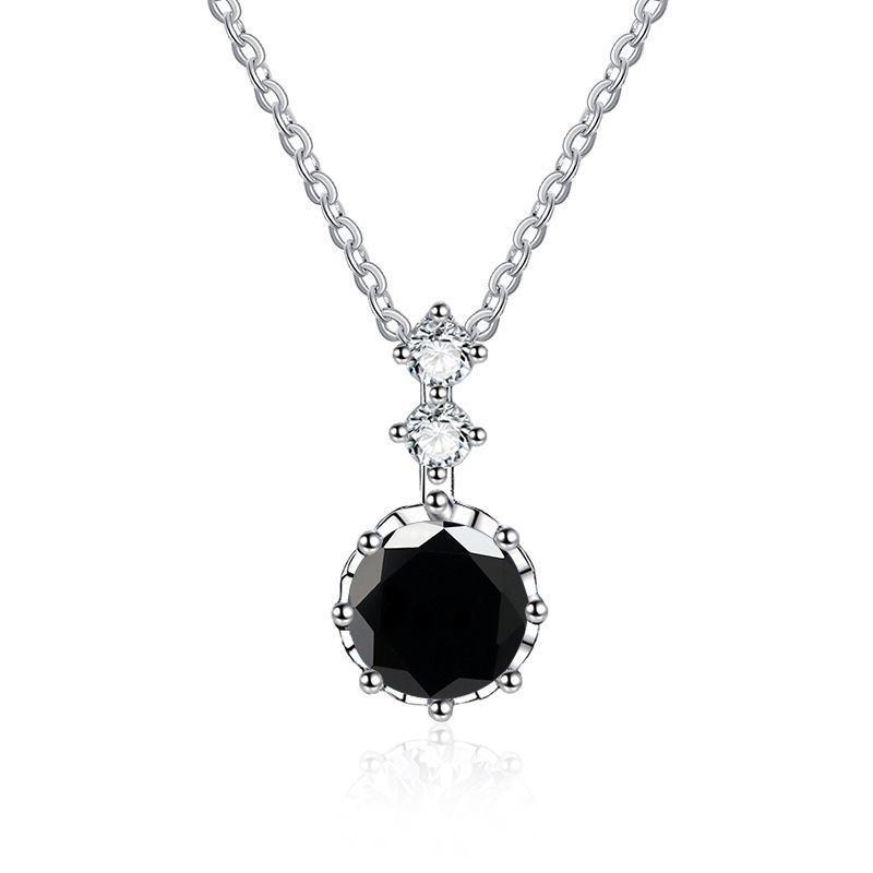 Tancise Luxus-zertifizierter 1 Karat Moissanit-Diamant-Klassiker-Anhänger-Halskette für Frauen aus Sterlingsilber, Hochzeitsschmuck_voghion.com