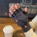 Winter Warm Plush Heating Rechargeable USB Flip Cover Gloves_voghion.com