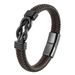 Herrenschmuck Unendlichkeit 8 geformtes Lederarmband Handgewebtes Armband Echtes Leder Geflochtenes Herren Lederarmband Edelstahl_voghion.com