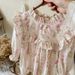 Mother & Kids French flower fungus lace stand collar girl dress 2024 autumn children's clothing long sleeve children's princess dress pure cotton_voghion.com