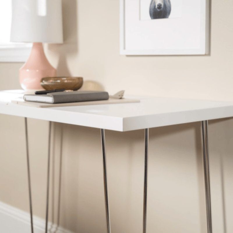 Computer MidCentury White Desk Modern HairpinLeg_voghion.com