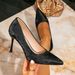 Women's High Heels Black Fashion Pointed High Heels Women's Shoes Stiletto Simple Slip On Shoes_voghion.com