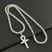 Collana con ciondolo a croce Ankh intarsiata in stile INS Light Luxury, catena da tennis con diamanti a fila singola cubana._voghion.com