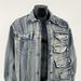 Herrenbekleidung Vintage Washed Denim Jacke – Distressed Oversized Kapuzenmantel, Koreanischer Streetwear-Stil, Lässige Lockere Passform Mit Überschnittener Schulter_voghion.com