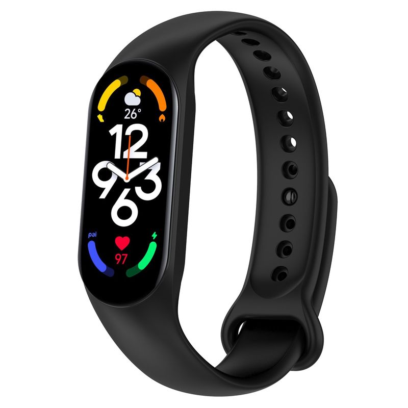 Voor Xiaomi Mi Band 7 / 7NFC / 6 / 6 NFC / 5 / 5 NFC / Amazfit Band 5 Officiële siliconen horlogeband (zwart)_voghion.com