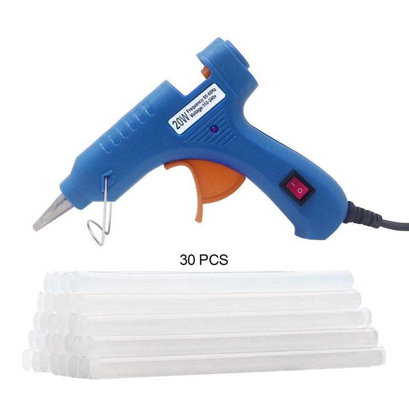 Pistola de pegamento termofusible de 20 W, minipistolas industriales para el hogar, herramienta eléctrica de temperatura y calor con barras de pegamento de 7 mm_voghion.com