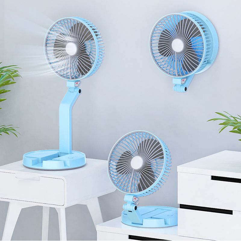 USB Charging Silent Portable Desktop Folding Small Fan With Light As A Desk Lamp_voghion.com