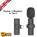 Mini microphone cravate sans fil pour iPhone, Samsung Type C, enregistrement vlog_voghion.com