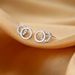 Diamond double circle earrings earrings simple, small, exquisite and versatile high end temperament earrings_voghion.com