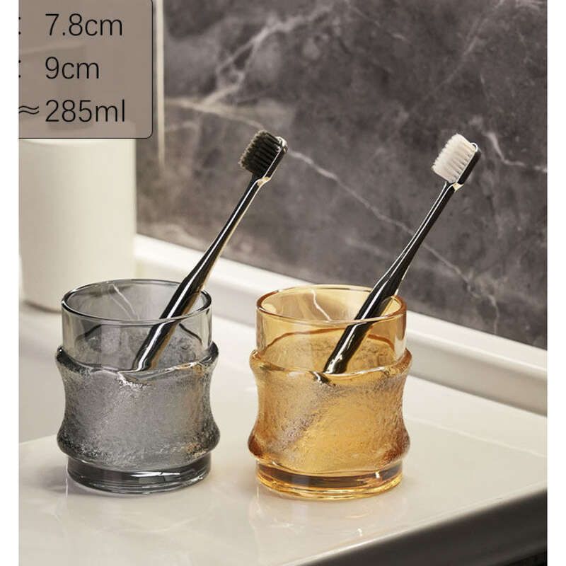 【 Alta bellezza 】 Set di spazzolino da denti Nordic Simple LightCouple in vetro Premium Sensation, specifico per hotel, con tazza per collutorio_voghion.com
