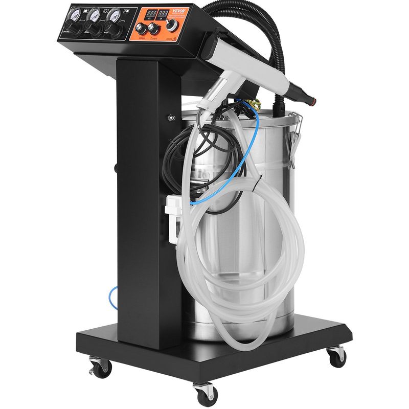 VEVOR Powder Coating System, 40 W 100KV Electrostatic Output Powder Coating Kit With 50L Powder Hopper, 450g Per Minute Powder Coating Machine With Spray Gun And Trolley Base, For Indoor And Outdoor_voghion.com