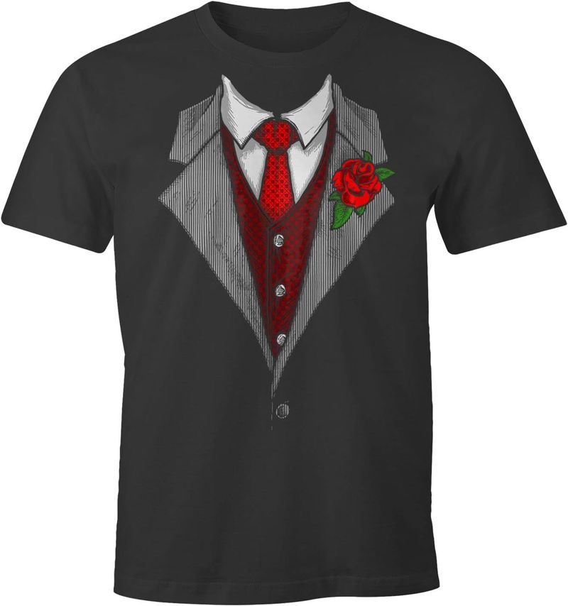 Camicia divertente stampata con cravatta da uomo_voghion.com