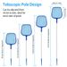 Rastrello per skimmer a rete medio per piscina, palo per piscina in rete e nylon regolabile telescopico per pulizia fine in alluminio_voghion.com