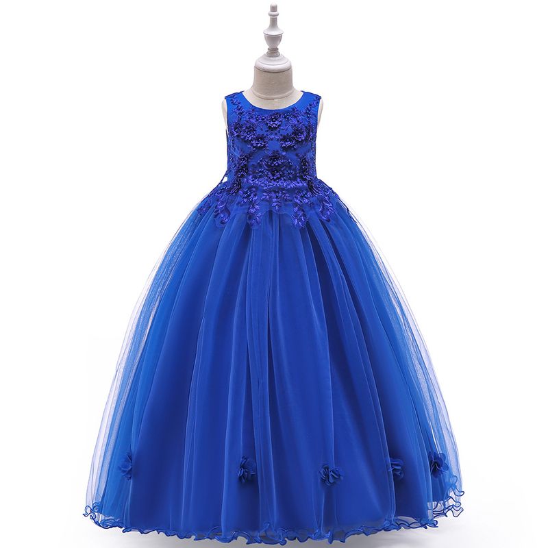 Kannerkleeder Meedercher Oweskleed Blummenmeedchen Kleed Ärmellos Prinzessin Kleed Kanner Hochzäitskleed Gaaschtgeber Performance Kleed grousst Kand laang_voghion.com