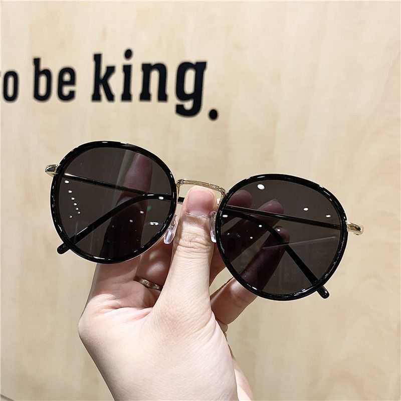 Ins Super Hot Glasses Retro Round Frame Small Face Sunglasses Women's Tide Orange Street Sunglasses_voghion.com