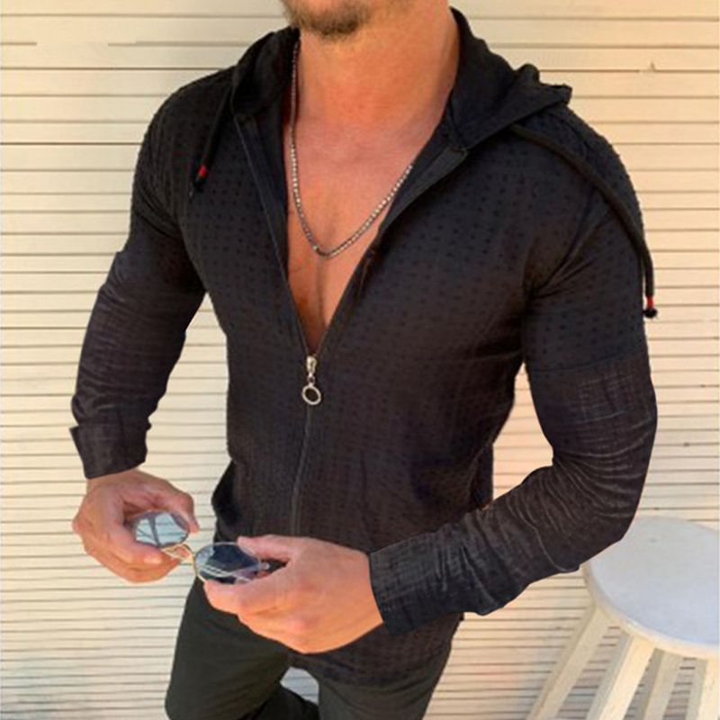 Nuovo stile camicia da uomo con risvolto e bottoni cardigan_voghion.com