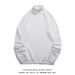Maglione base da uomo, maglione classico da uomo con collo alto, vestibilità slim, casual, da indossare a strati (bianco, grigio, nero)_voghion.com