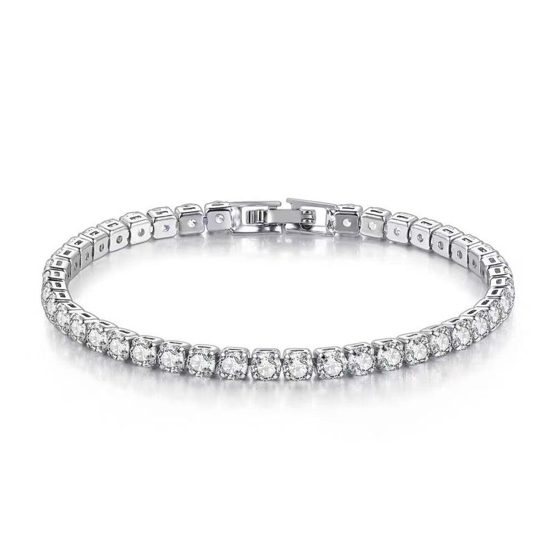 Moissanite Armband Für Frauen Kupfer Hypoallergen Ins Stil Licht Luxus Paar Geschenk Feuer Farbe Voller Diamant Elegante_voghion.com