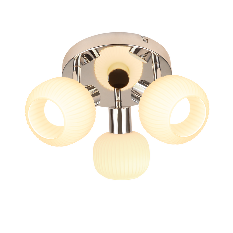Deckenstrahler Weiß Deckenlampe Rund - E14 Deckenleuchte 3 Flammig Innen Strahler Glas Lampenschirm Mordern Vintage Spotleuchte Für Hotel Schlafzimmer_voghion.com
